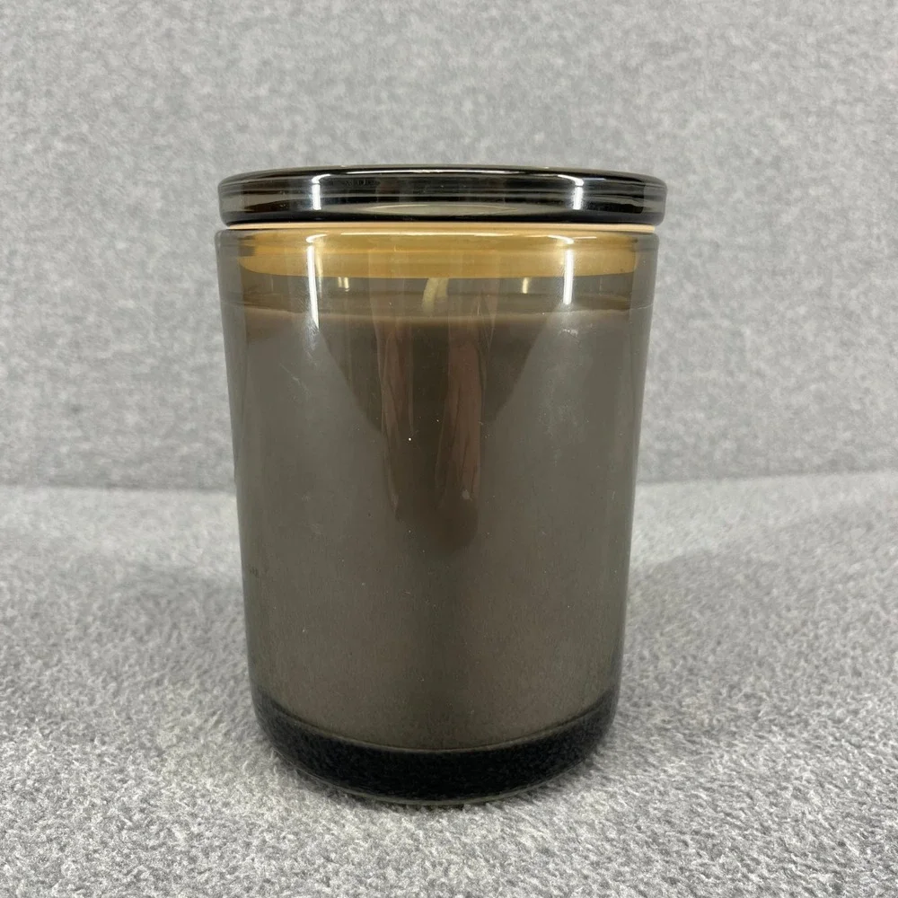 DW Home Vanilla Coffee Scented Candle 15.7 oz Brown Smoked Glass 2-Wick Jar New